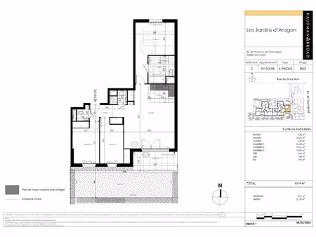 location appartement 4 pièces 84 m² à villejuif (94800)  1 744 €