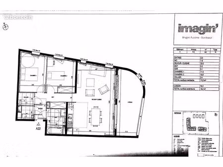 appartement t3 a louer 71 m2 a bruges