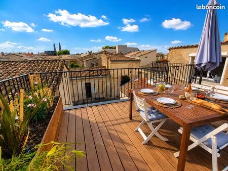 duplex meublé de charme – terrasse 28 m² – bordeaux saint-jean