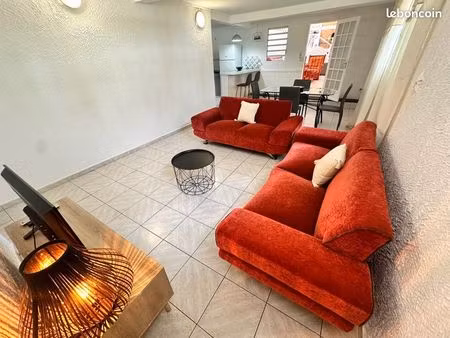 bas de villa meublé t4 – petit-bourg – location longue durée