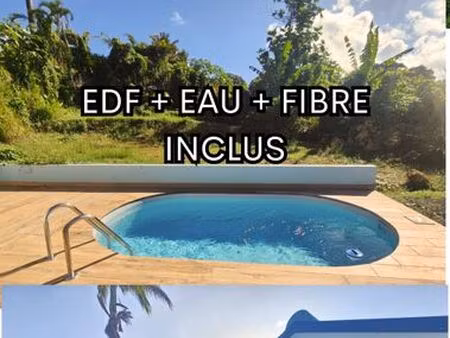 villa t3 meublée - piscine privée - eau | edf | fibre inclus / hauteurs de petit-bourg