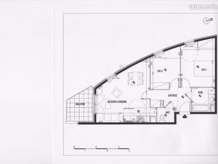 vends appartement 3 pièces à fortdissy