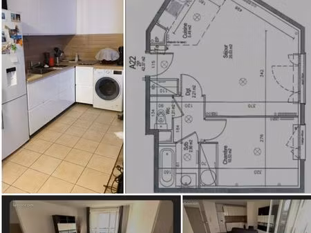 appartement 43 m2 à orly cave parking