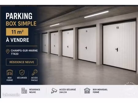 boxe simple de 11 m2 pour parking ou stockage dans une résidence neuve livrée en 2022