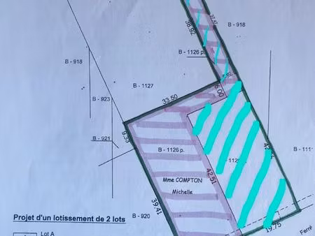lotissement de 2 x 1000m2 rue léonard