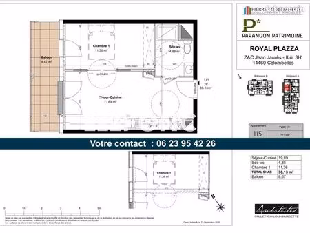 appartement 2 pièces 36 m²