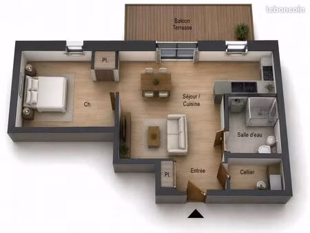 appartement t2 a vendre - prêt à décorer
