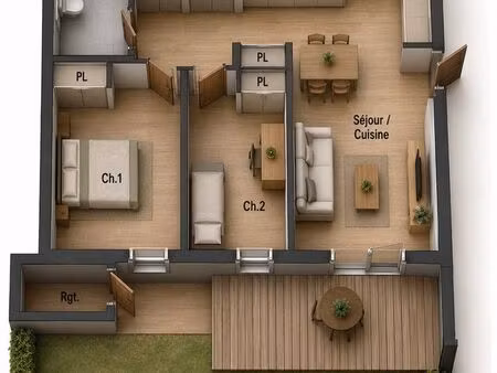 appartement t3 a vendre - prêt a decorer
