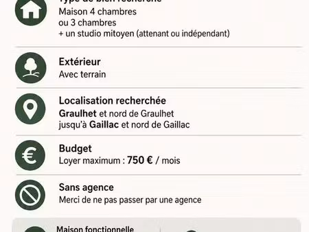 recherche maison location