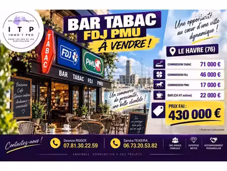 bar  fdj  pmu  tabac 126 m² le havre