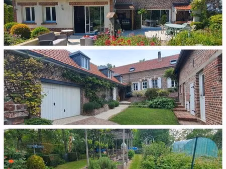 maison briques - style fermette - 145 m2 - terrain 1007 m2 - 3 chs - dans un village - dep