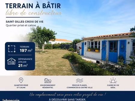terrain constructible 197m² avec dépendance/atelier à transformer