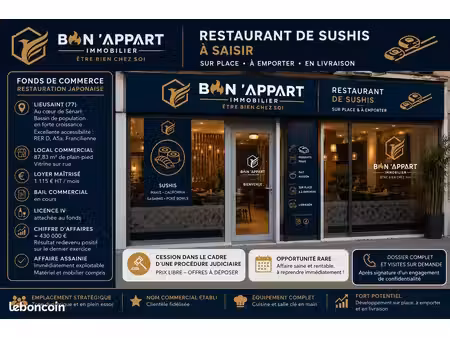 fonds de commerce  restauration lieusaint