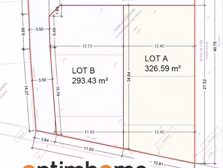 vente terrain 326 m² à blain (44130)  52 000 €