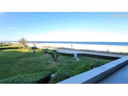 grand f2 front de mer canet en roussillon plage sud - secteur thalasso les flamands roses