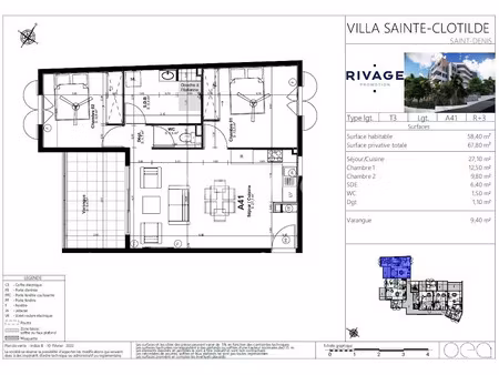 location appartement 3 pièces 58.4 m² à saint denis chaudron (97490)  846 €