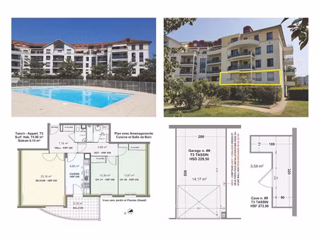 location appartement 3 pièces 75 m² à tassin-la-demi-lune (69160)  1 360 €