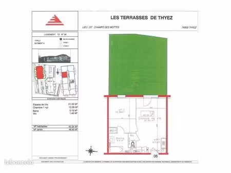 appartement 2 pièces 40 m²