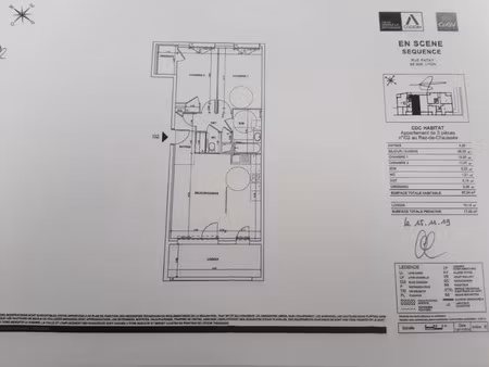 location appartement 3 pièces 68 m² à lyon 8ème (69008)  1 006 €