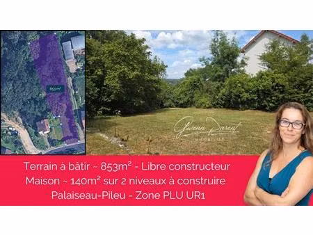 terrain palaiseau 853m² - possibilité création maison 140m² environ