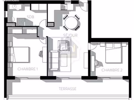 appartement 3 pièces 65 m²