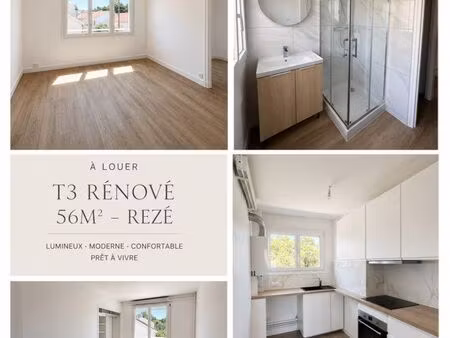 à louer – superbe t3 entièrement rénové de 56 m² – rezé