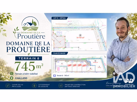 vente terrain à bâtir 745 m²