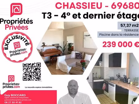 appartement chassieu 3 pièce(s) 57.35 m2