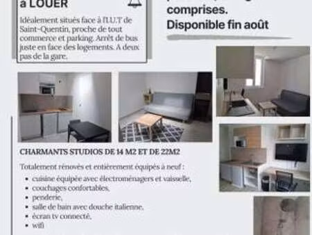 location appartement t1 meublé à saint-quentin (02100) : à louer t1 meublé / 14m² saint-qu