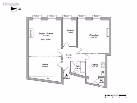 appartement 2 pièces 89 m²