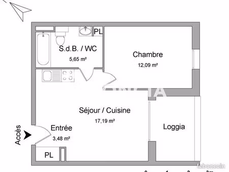 appartement 2 pièces 38 m²