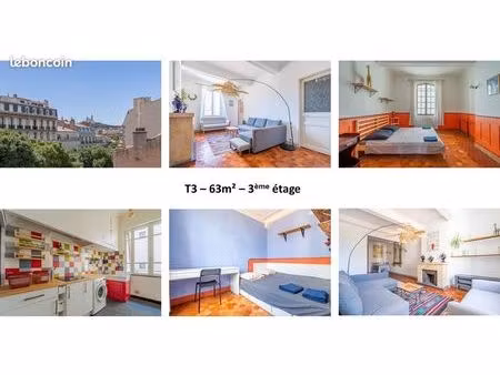 t3 de charme avec vue imprenable sur marseille