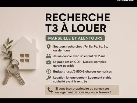 recherche appartement t3 août urgence