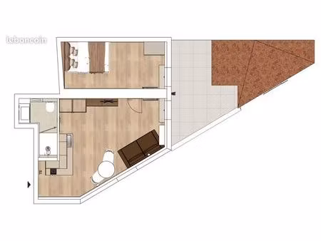 appartement t2 + terrasse + annexe