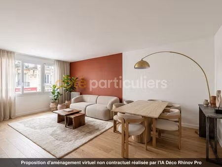 appartement t3 traversant de 68m² avec balcon - quartier maison blanche  paris 13ème