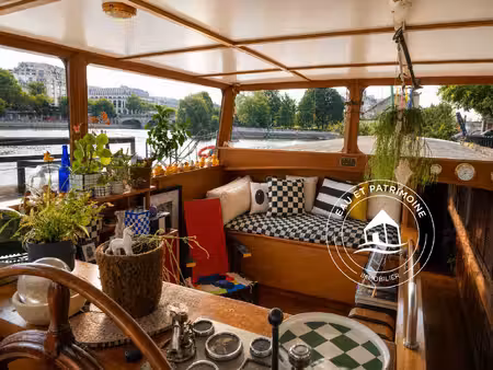péniche à vendre paris 6e 110 m2 vue seine et double terrasse