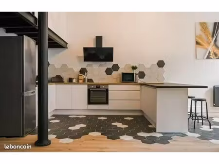 loft meublé 130m² – 3 ch. + parking – tourcoing