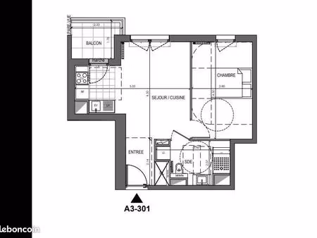 appartement 2 pièces 41 m²