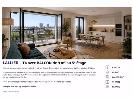 vente appartement 4 pièces 86 m² à l'hay-les-roses (94240)  421 452 €