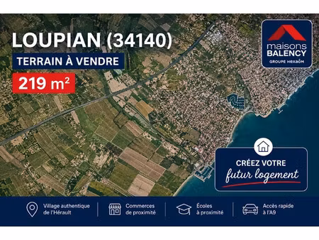 vente terrain 235 m² à loupian (34140)  129 900 €