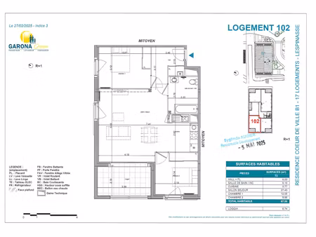 location appartement 3 pièces 68 m² à lespinasse (31150)  731 €