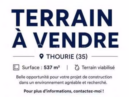vente terrain à thourie (35134) : à vendre / 537m² thourie