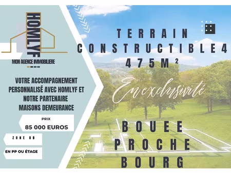 bouée proche bourg terrain a bâtir 476m2
