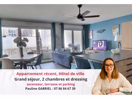 appartement t3  hôtel de ville  ascenseur  terrasse et parking