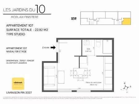 vente appartement 1 pièce