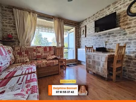 st pierre de chartreuse  bel appartement 2p de 27 m2 avec balcon sur vue chamechaude
