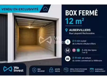 vente parking 12 m² à aubervilliers (93300)  20 000 €