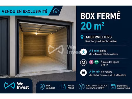 vente parking 20 m² à aubervilliers (93300)  20 000 €