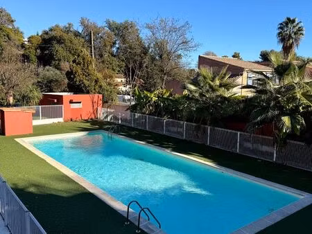 studio meuble terrasse piscine parking résidence sécurisée villeneuve-loubet