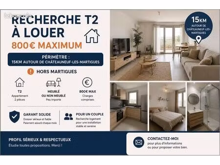 recherche t2 chateauneuf et alentours